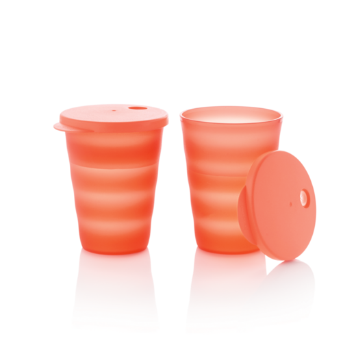 TrinkhalmBecher mit Öffnung, für sicheres Trinken. Tupperware I