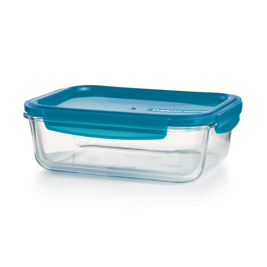 New Tupperware PremiaGlass Premia Glass Container Set in  Peacock: Mixed Drinkware Sets