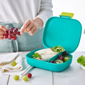 Tupperware Eco+  1-2-3 Lunchbox Brotbox gefüllt mit Wraps und Kiwischeiben