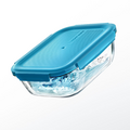 Tupperware PremiaGlass 1,5 l Glasbehälter mit Wasser gefüllt