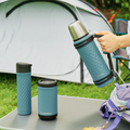 Tupperware Hot & Go L graublau Isolierbecher zum Mitnehmen beim Camping