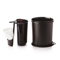 Tupperware Kaffeehaus schwarz Behälter für Kaffeepulver mit Kaffeelöffel und Platz für Filter