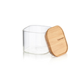 Tupperware Bamboo Clear Storage 550 ml Angebot Neuer Glasbehälter mit Bambusdeckel zum Verstauen von Trockenvorrat