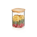 Tupperware Bamboo Clear Storage 1,1 l Angebot Glasbehälter gefüllt mit bunten Nudeln