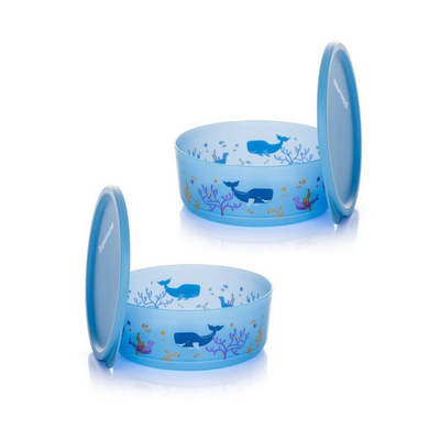 Tupperware Zestaw 2SZT. Cubix okrągły Wieloryby 950ml 